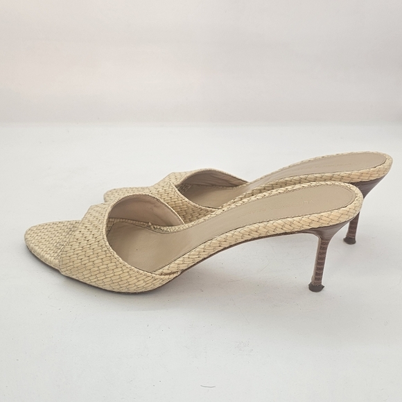 Veronica Beard Tia Slide Sandals Women's 8 Natural Preowned - Picture 4 of 14